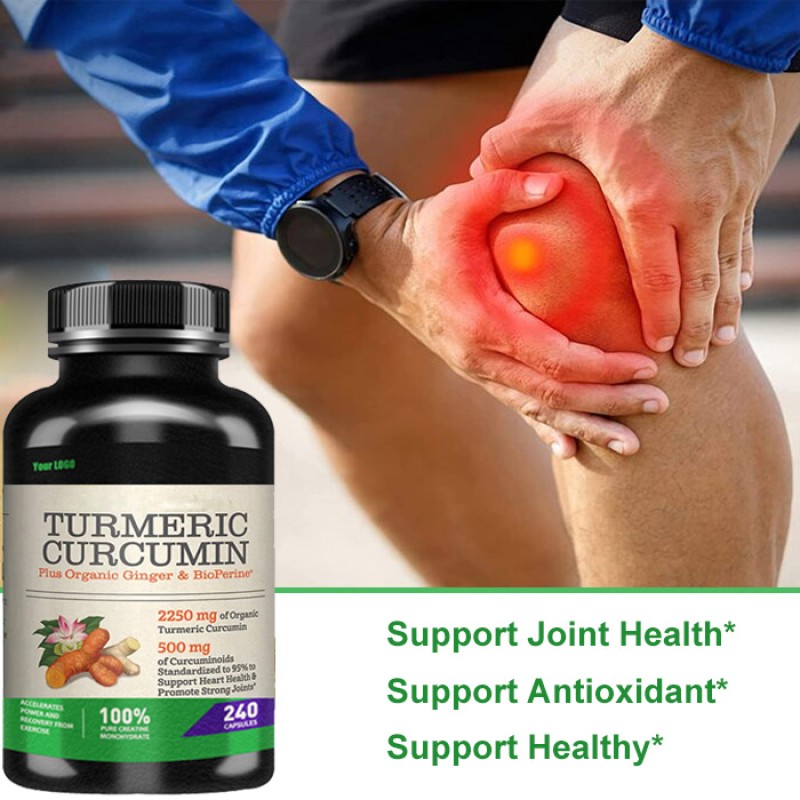 Ausreson Organic Curcumin Extract Capsules Private Label Joint Support Supplement Black Pepper Turmeric Curcumin Capsules
