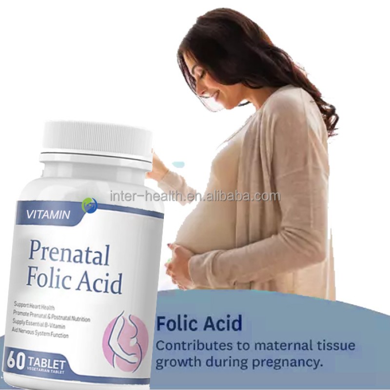 Ausreson Iron Folic Acid Tablet Pill Halal Food Grade Organic Supplement Vitamin B9 600mg Folic Acid Tablets for Pregnant Women