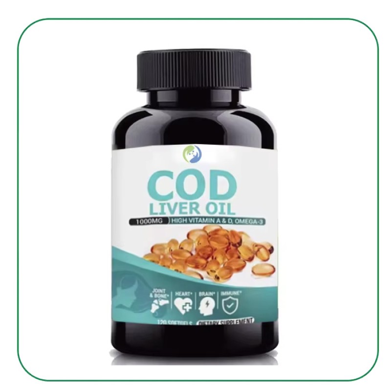 Ausreson OEM Herbal Supplement Vitamin Omega 3 Softgel Capsule Price 500mg 1000mg Halal Bulk Cod Liver Oil Capsules