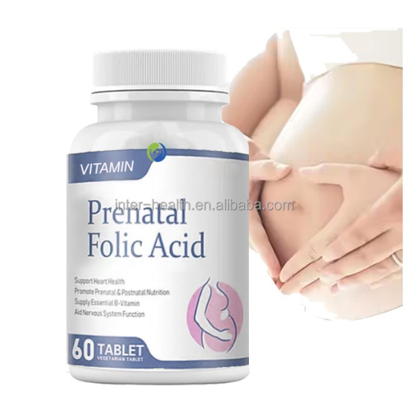 Ausreson Iron Folic Acid Tablet Pill Halal Food Grade Organic Supplement Vitamin B9 600mg Folic Acid Tablets for Pregnant Women