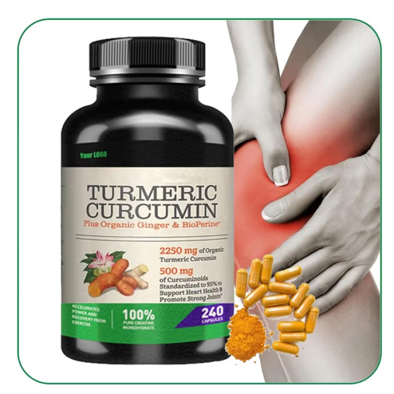 Ausreson Organic Curcumin Extract Capsules Private Label Joint Support Supplement Black Pepper Turmeric Curcumin Capsules