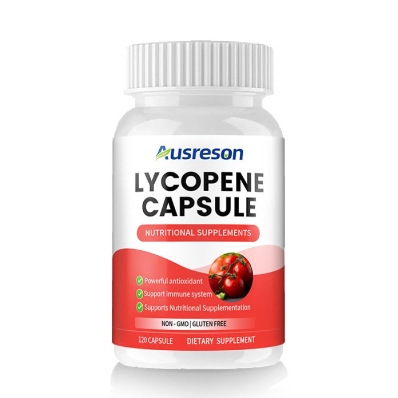 Ausreson OEM Herbal Extract Organic Lycopene Capsules Antioxidant Softgel Bulk Dietary Supplements 500mg Lycopene Capsules