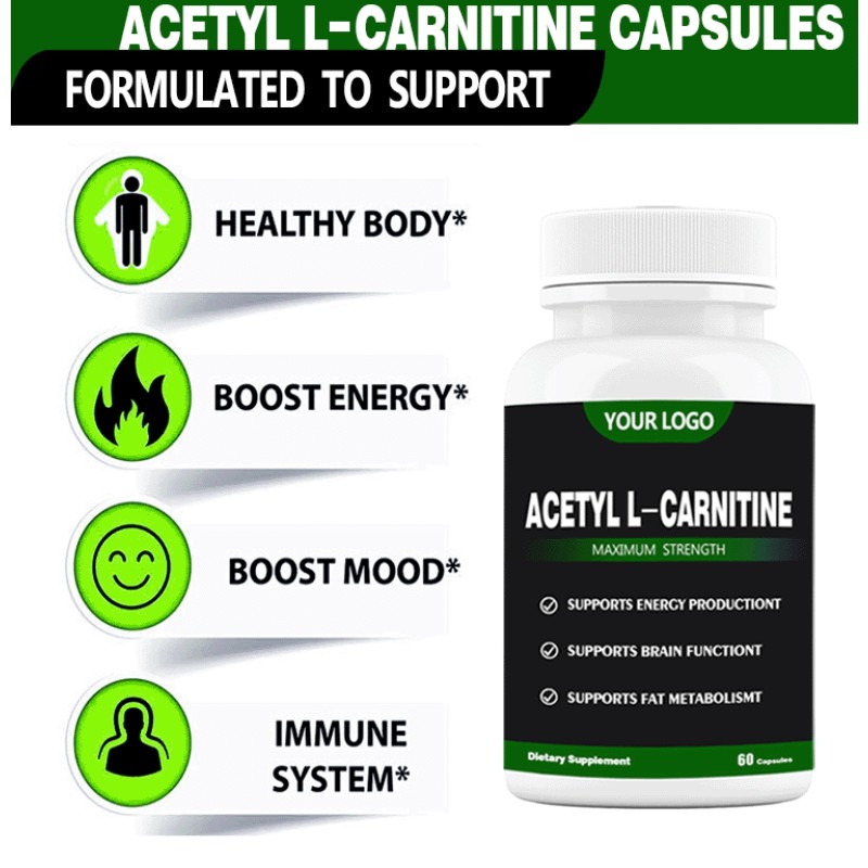 Ausreson Private Label Acetyl L-Carnitine Capsules OEM Private Label for Brain Function Support Memory Attention