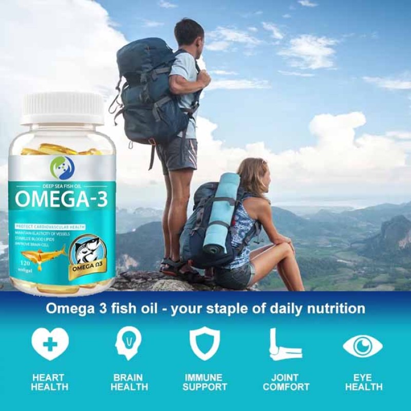 Ausreson OEM Fish Oil Vitamins Epa Dha Vegan Omega-3 6 9 Halal Supplements Bulk 500mg 1000mg Fish Oil omega 3 Softgels Capsules