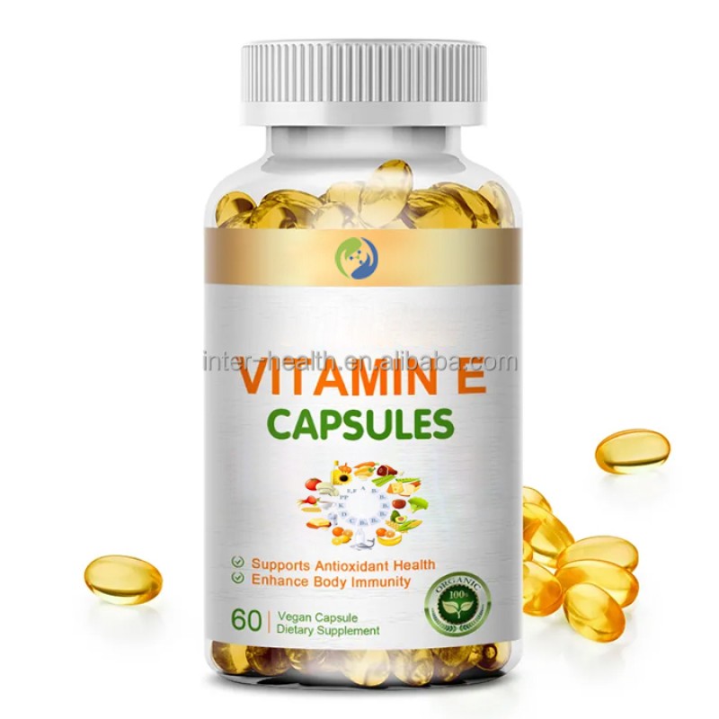 Ausreson OEM Vitamin E Oil 400mg 1000 mg Bulk Vitamin E Soft Capsule Halal Skin Whitening Supplement 400iu Vitamin E Softgels