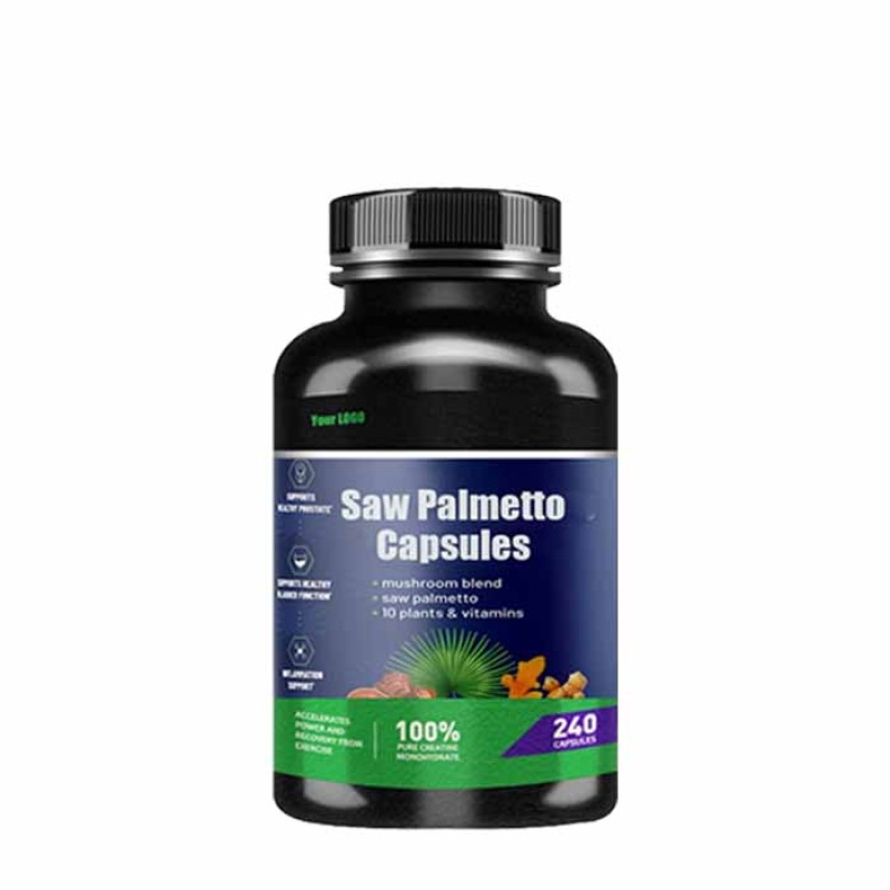 Ausreson OEM/ODM Vegan Saw Palmetto Extract Capsules Herbal Supplements Men Health Support Saw Palmetto Capsules