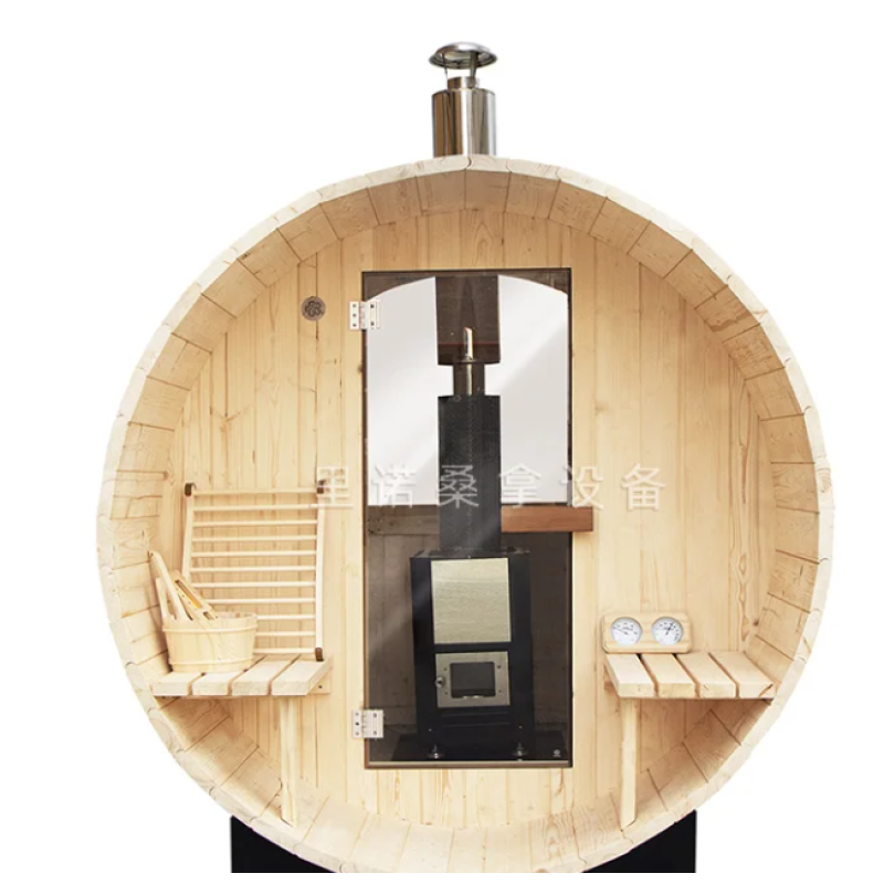 Outdoor Sauna Manufacturer - 4-Person Outdoor Wood Barrel Sauna