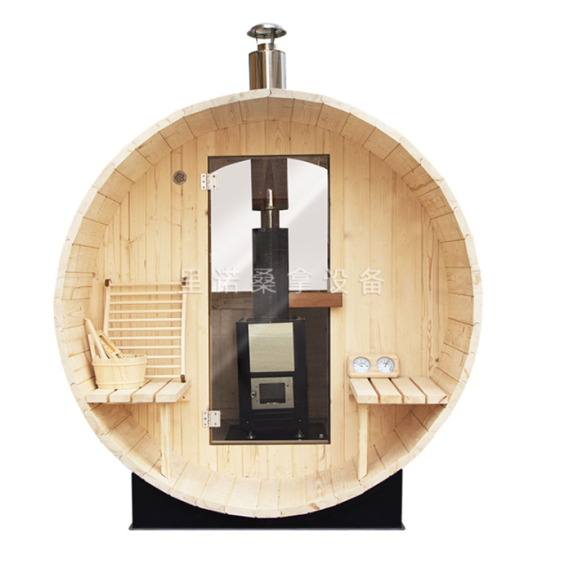 Outdoor Sauna Manufacturer - 4-Person Outdoor Wood Barrel Sauna