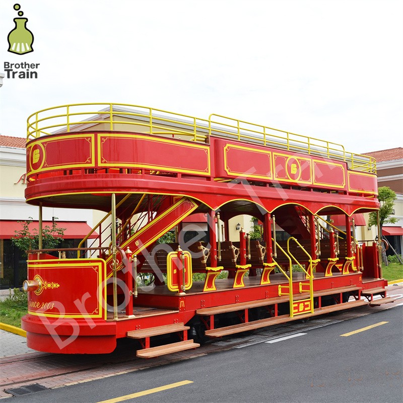 Double Decker Supplier - Double Decker Battery Electric Trolley Tracked