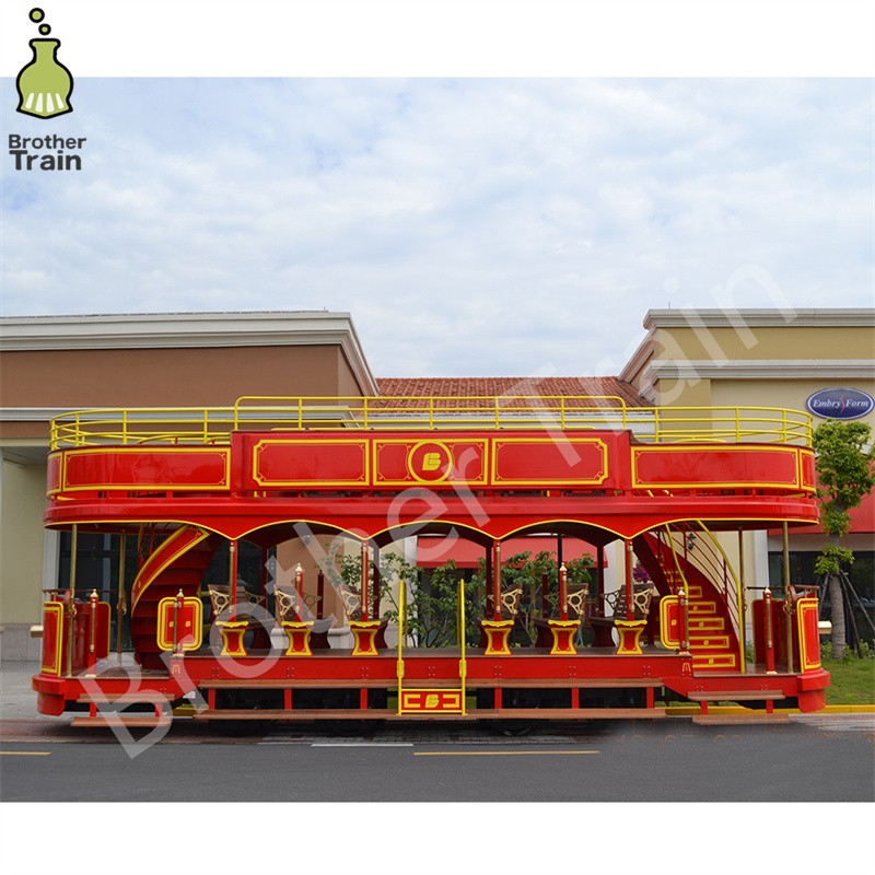 Double Decker Supplier - Double Decker Battery Electric Trolley Tracked