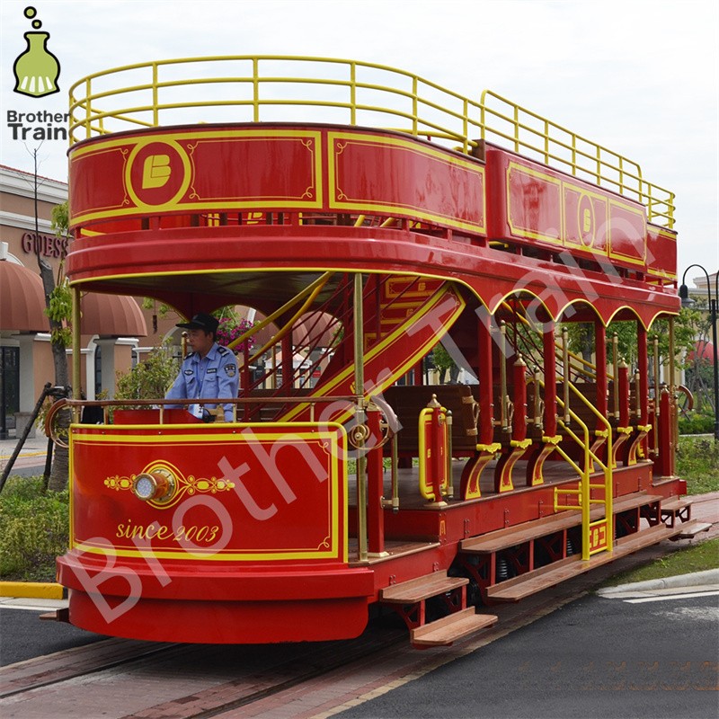 Double Decker Supplier - Double Decker Battery Electric Trolley Tracked