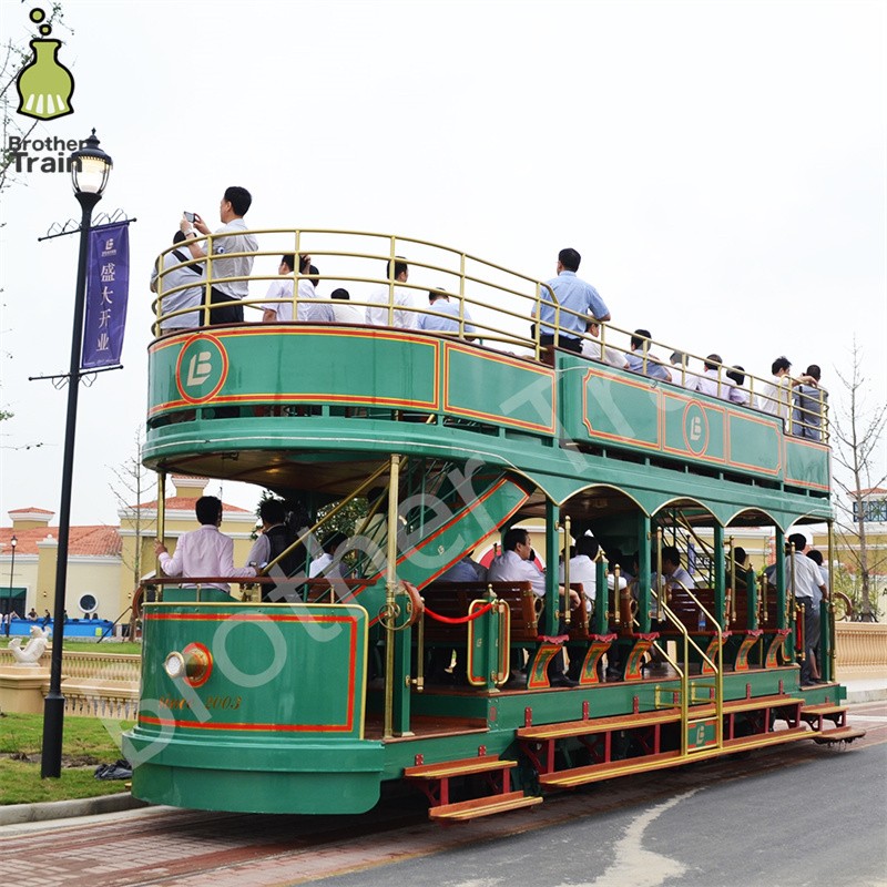 Double Decker Supplier - Double Decker Battery Electric Trolley Tracked