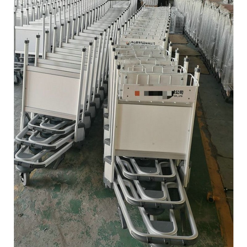 Airport Luggage Trolley Factory - Aluminum Alloy 3 Wheel Hand Braked