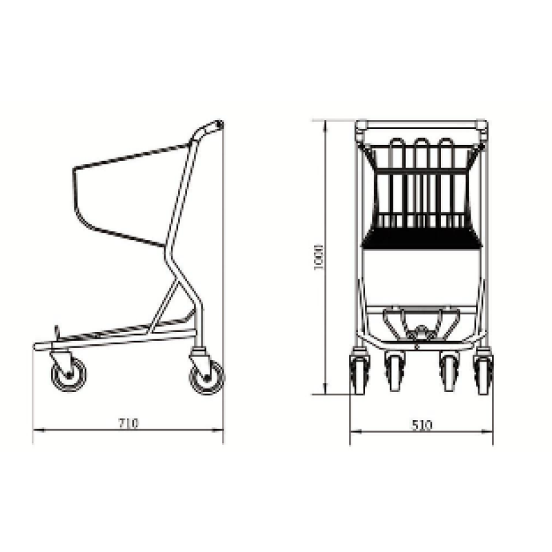 Airport Trolley Factory - Stainless Steel 4 Wheel Brake Luggage Cart