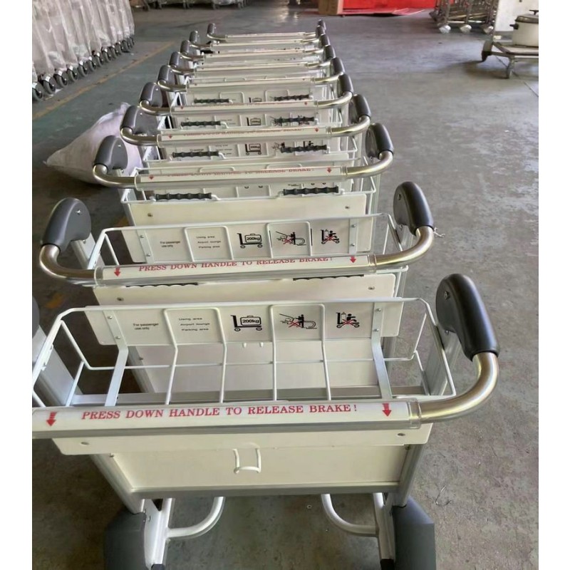 Airport Luggage Trolley Factory - Aluminum Alloy 3 Wheel Hand Braked