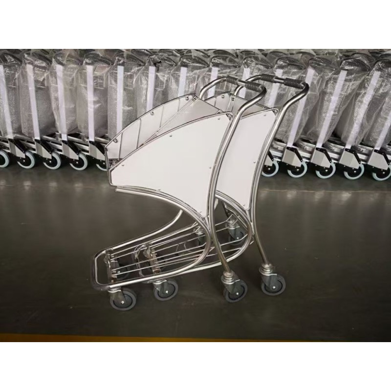 Airport Shopping Trolley Manufacturer - Four-Wheel Stainless Brake Design