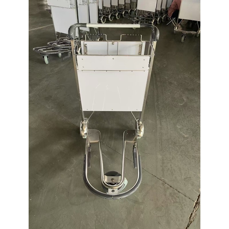 Airport Baggage Trolley Supplier - Stainless Steel 3-Wheel Hand Push