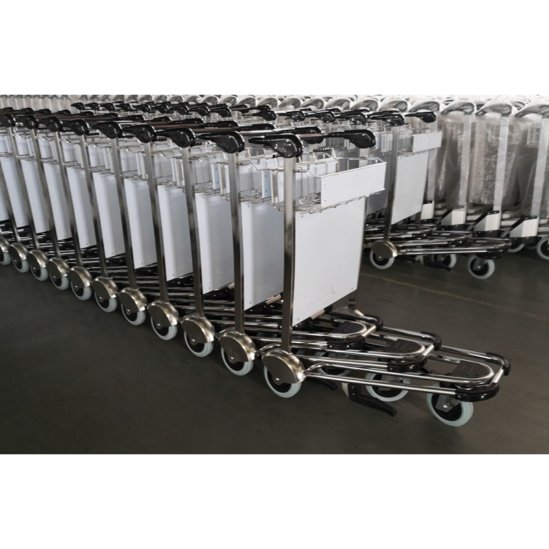 Airport Luggage Trolley Factory - Aluminum Alloy 3 Wheel Hand Braked