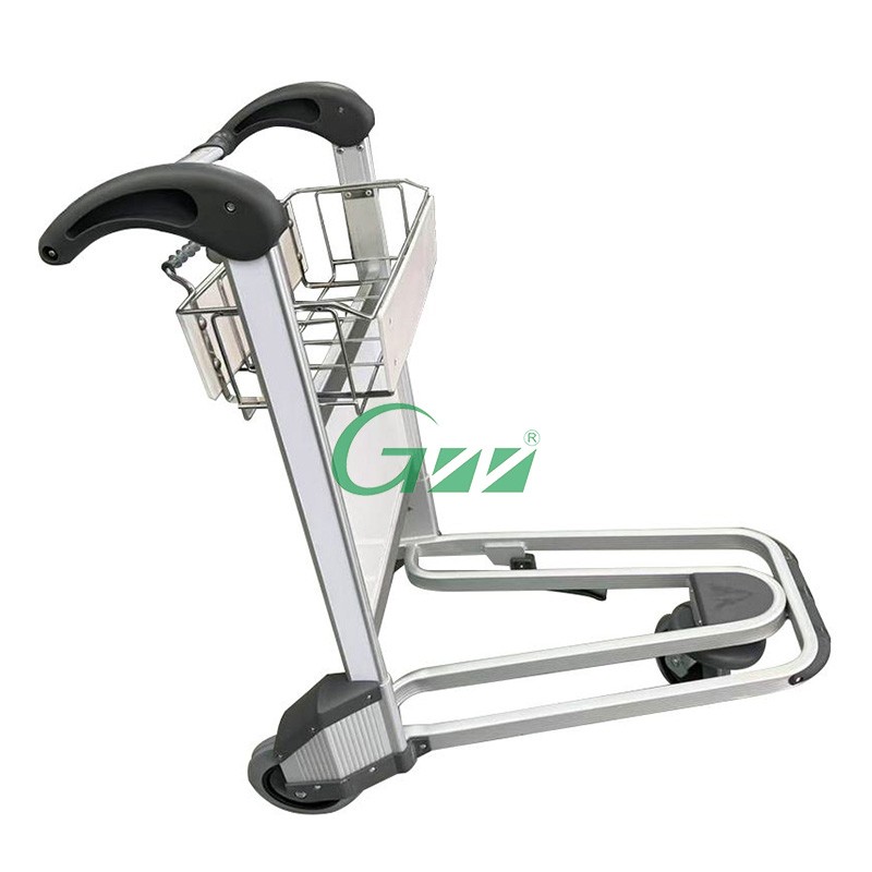 Airport Luggage Trolley Factory - Aluminum Alloy 3 Wheel Hand Braked