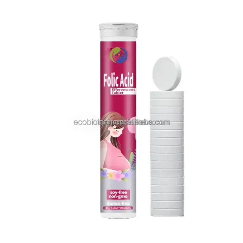 Folic Acid Tablets Pregnant Supplement OEM 5mg Vitamin Folic Acid Effervescent Tablets