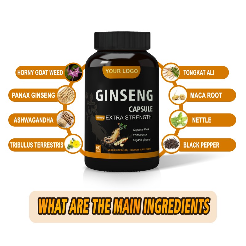 Ausreson Red Ginseng Extract Supplements Korean Red Panax Ginseng Root 500mg Panax Ginseng Capsule