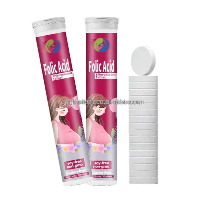 Folic Acid Pregnant Supplement Private Label Vitamin Folic Acid Effervescent Tablets