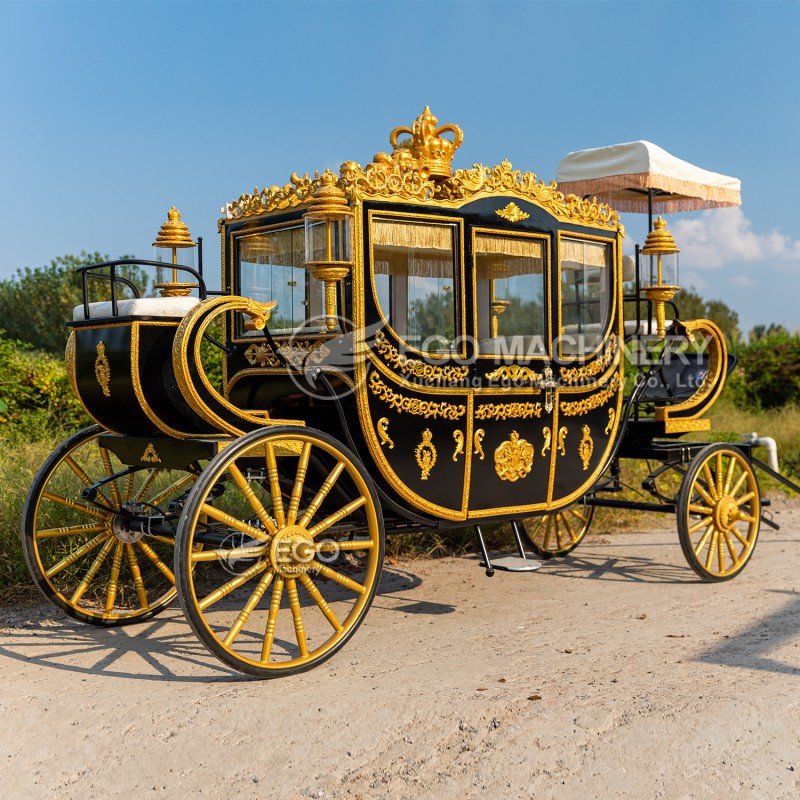 Royal Horse Carriage Factory - Luxury Black Gold Princess Carriage