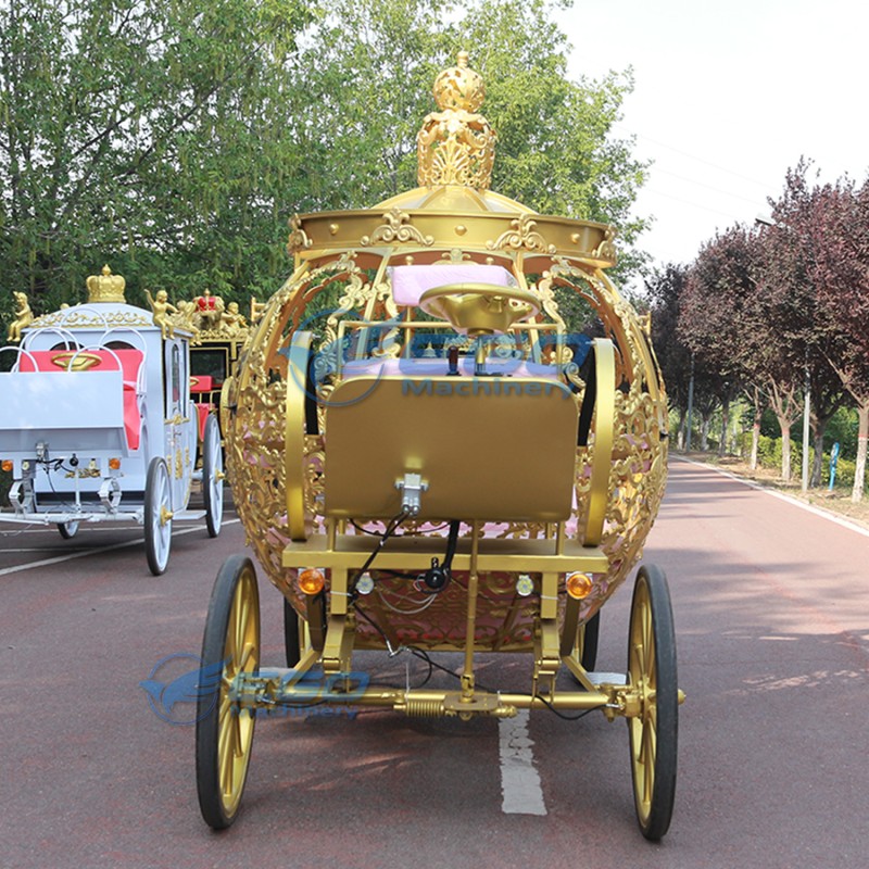 Pumpkin Carriage Manufacturer - Custom Gold Sculptured Electric Carriage