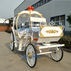 Pumpkin Carriage Factory - White Wedding Horse Drawn Carriage