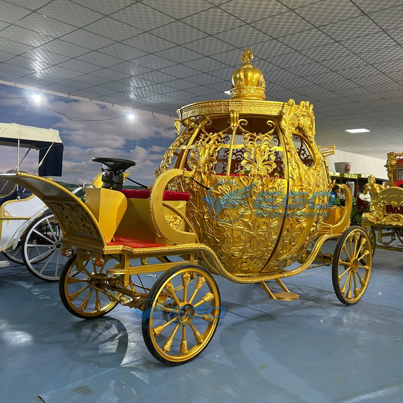 Pumpkin Carriage Factory - Custom Luxury Gold Sculpture Electric Carriage