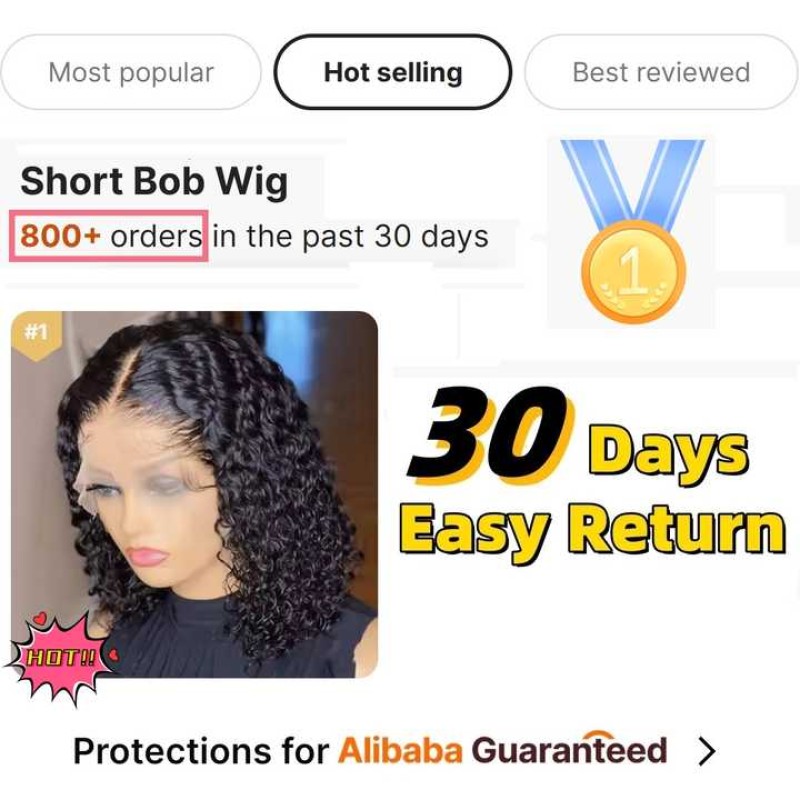 Lace Frontal Wig Manufacturer - Natural Color Raw Deep Wave Bob