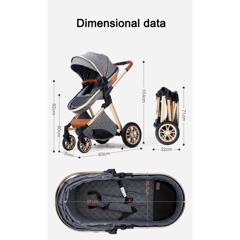 Baby Stroller Factory - Aluminium High View 3 in 1