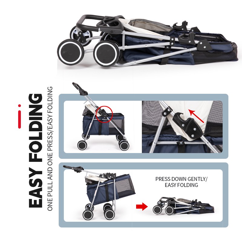Pet Stroller Manufacturer - Folding Four-wheeled Easy Walk