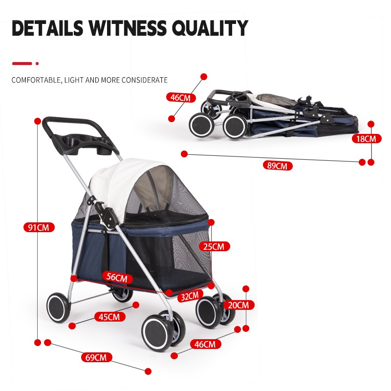 Pet Stroller Manufacturer - Hot Selling 4 Wheels Large