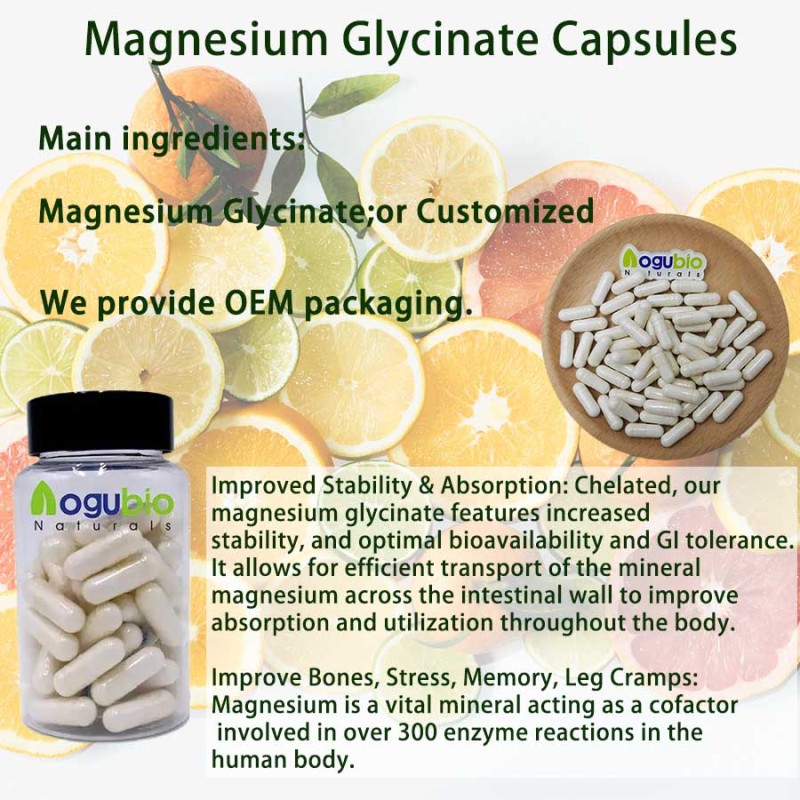 High Quality 99% Magnesium Glycinate Capsules Wholesale Magnesium Capsules