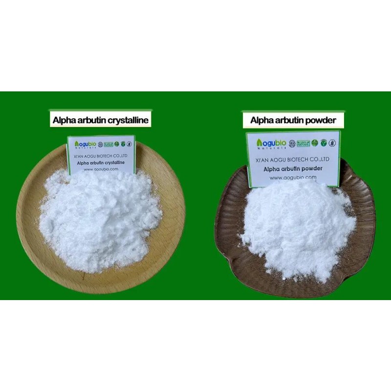 Aogubio Cosmetic Grade Alpha Arbutin 100% Pure Bearberry Extract Alpha Arbutin Powder 99% Alpha-arbutin Powder