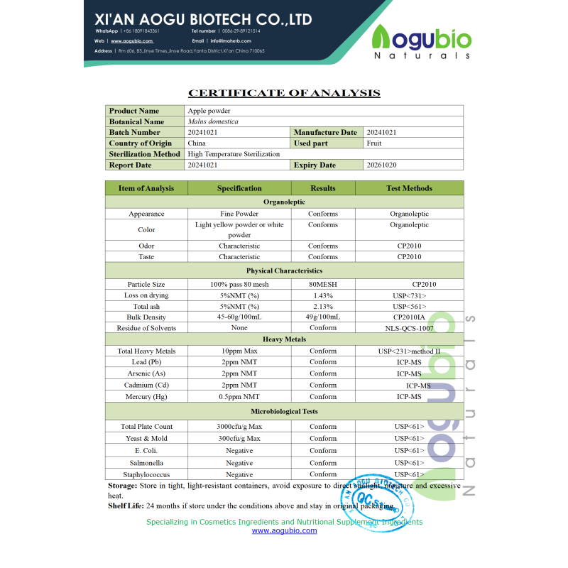 OEM Natural Freeze Dried Apple Juice Powder Organic Apple Powder