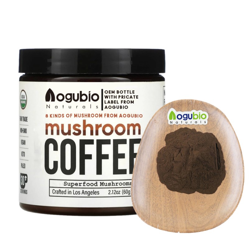 Organic Instant Arabica Coffee Powder with Reishi Mushroom Chaga Mushroom Lion's Mane Extract Powder