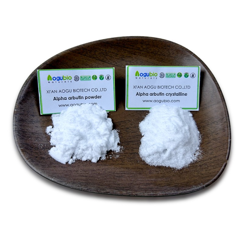 Aogubio Cosmetic Grade Alpha Arbutin 100% Pure Bearberry Extract Alpha Arbutin Powder 99% Alpha-arbutin Powder