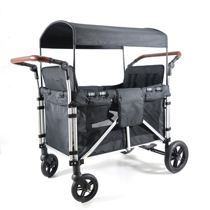 Double Stroller Manufacturer - Push Pull Twin Adjustable Handle