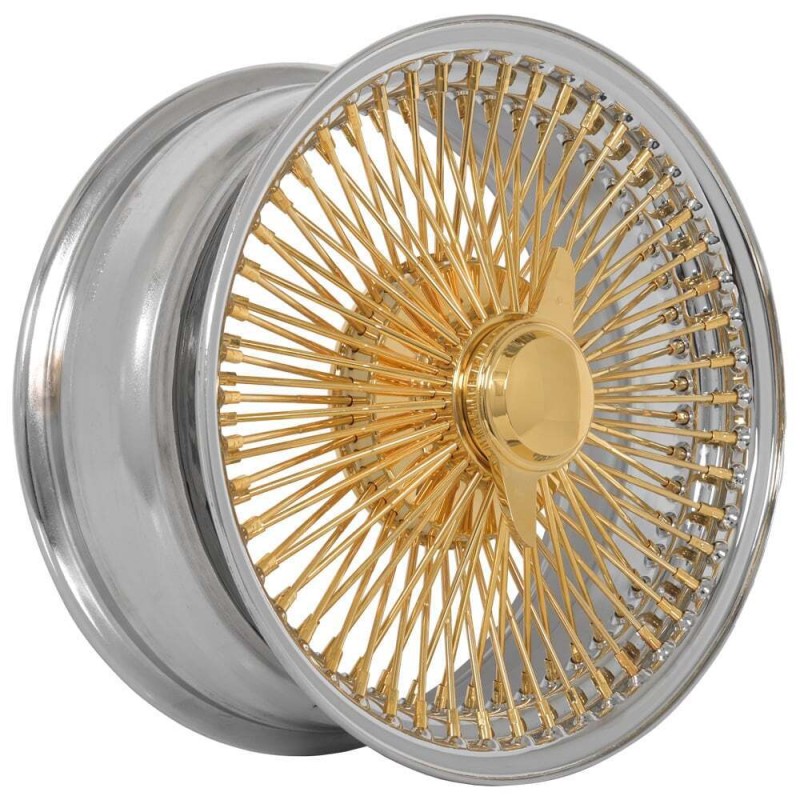 Wire Wheel Supplier - Triple Gold Chrome 100 Spokes
