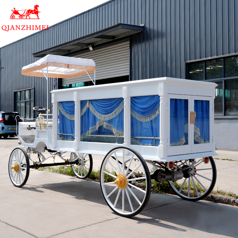 Funeral Carriage Supplier - Traditional White Steel