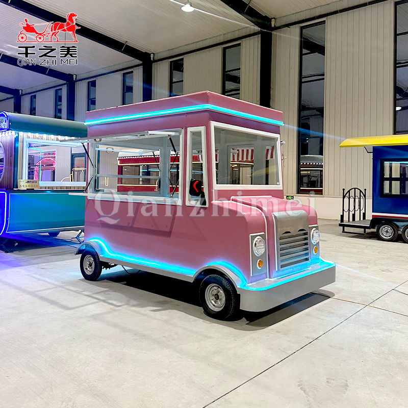 Pink Food Truck Manufacturer - Double Axle Mobile