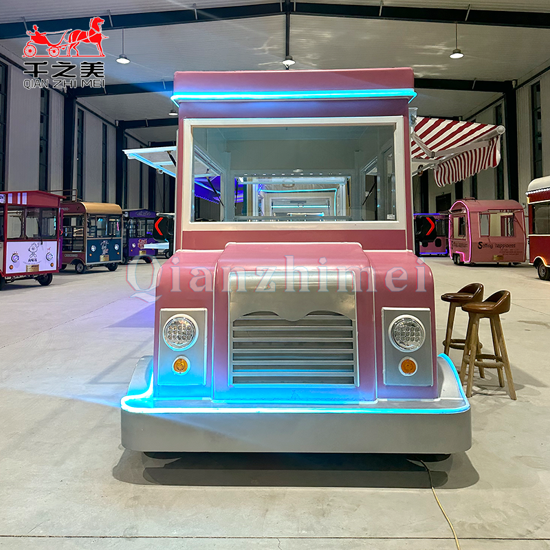 Pink Food Truck Manufacturer - Double Axle Mobile