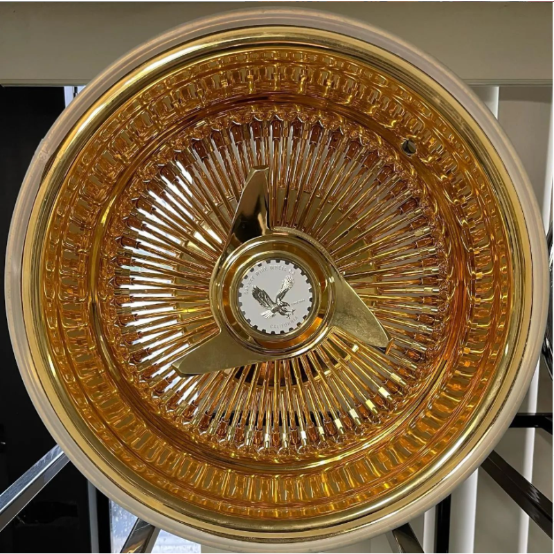 Wire Wheel Factory - 13x7 14x7 Gold Chrome Spokes