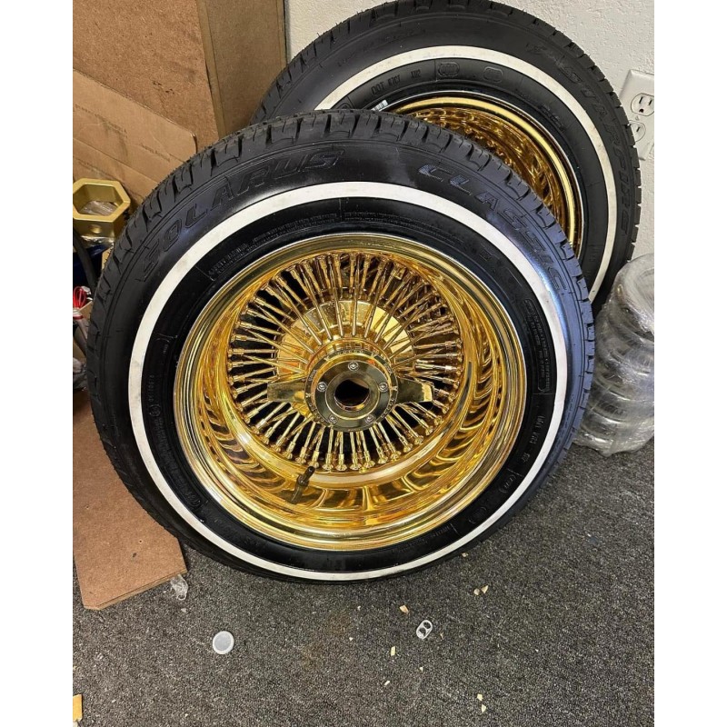 Wire Wheel Supplier - Triple Gold Chrome 100 Spokes
