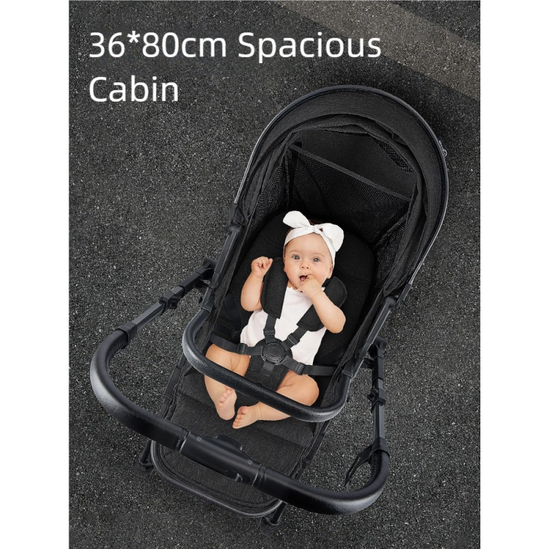 Baby Stroller Manufacturer - Linen Adjustable Canopy Foldable Travel