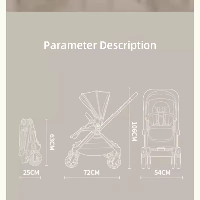 Baby Stroller Factory - Luxury Lightweight Linen Reversible Handle