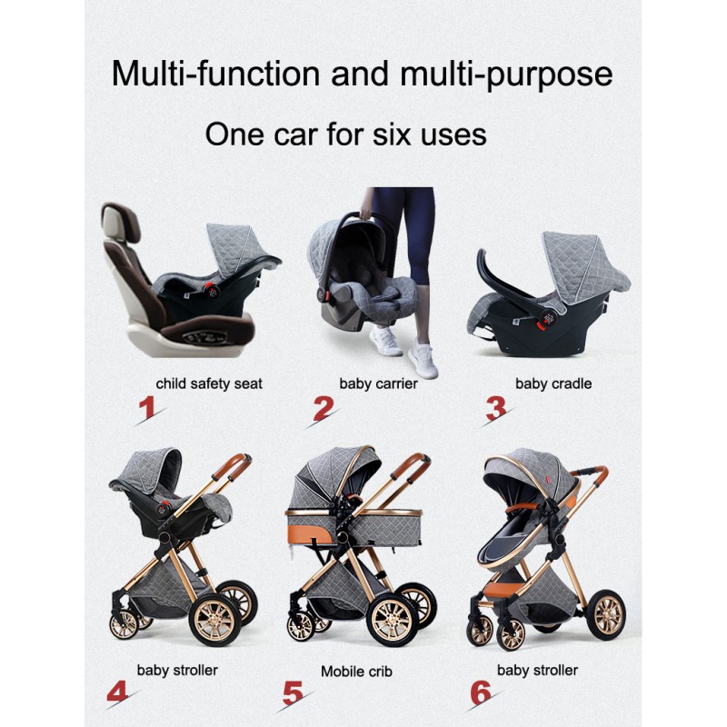 Baby Stroller Factory - Luxury 3-in-1 V9 Multifunctional Carry Cot