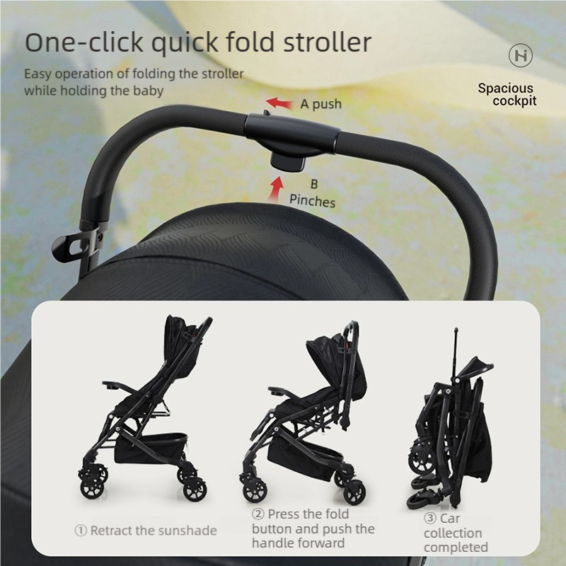 Baby Stroller Manufacturer - Linen Adjustable Canopy Foldable Travel